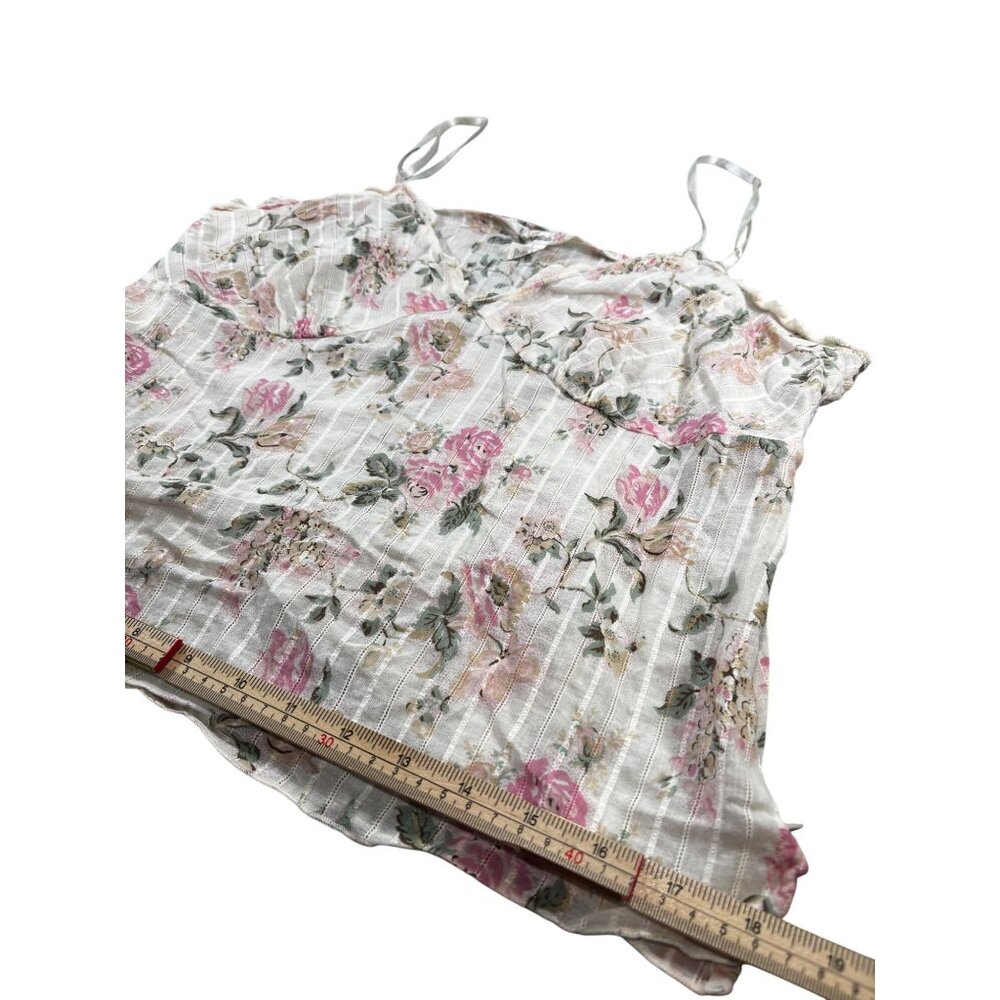 Aeropostale Womens Floral Spaghetti Strap Top L - Picture 8 of 9